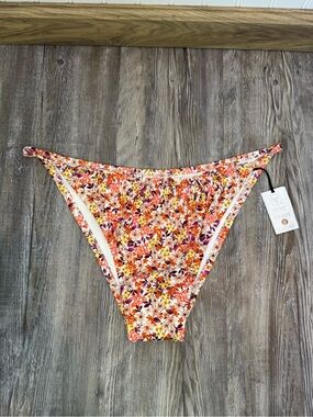 Shade & Shore Womens Floral Low Coverage Extra Cheeky Bikini Swim Bottoms Large